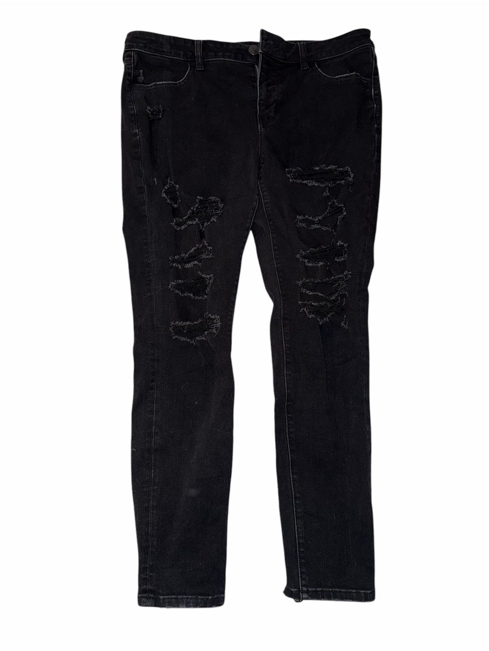 American Eagle Outfitters Black Distressed Skinny Jeans
